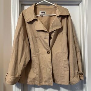Ami Tan Button-Front Trench Jacket
